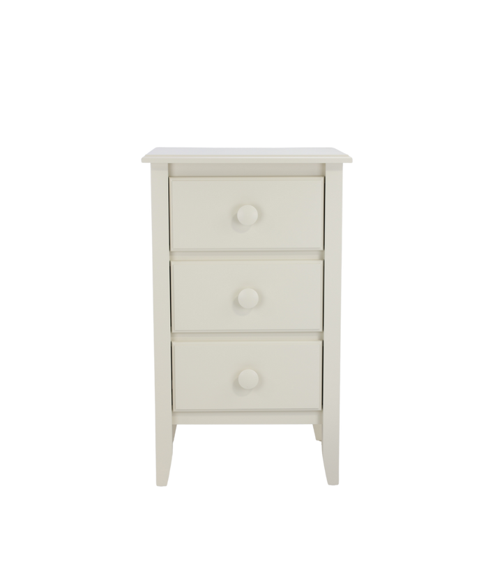 3-Drawer Nightstand with Barnboard Panels and Large Mushroom Knobs in Hammock