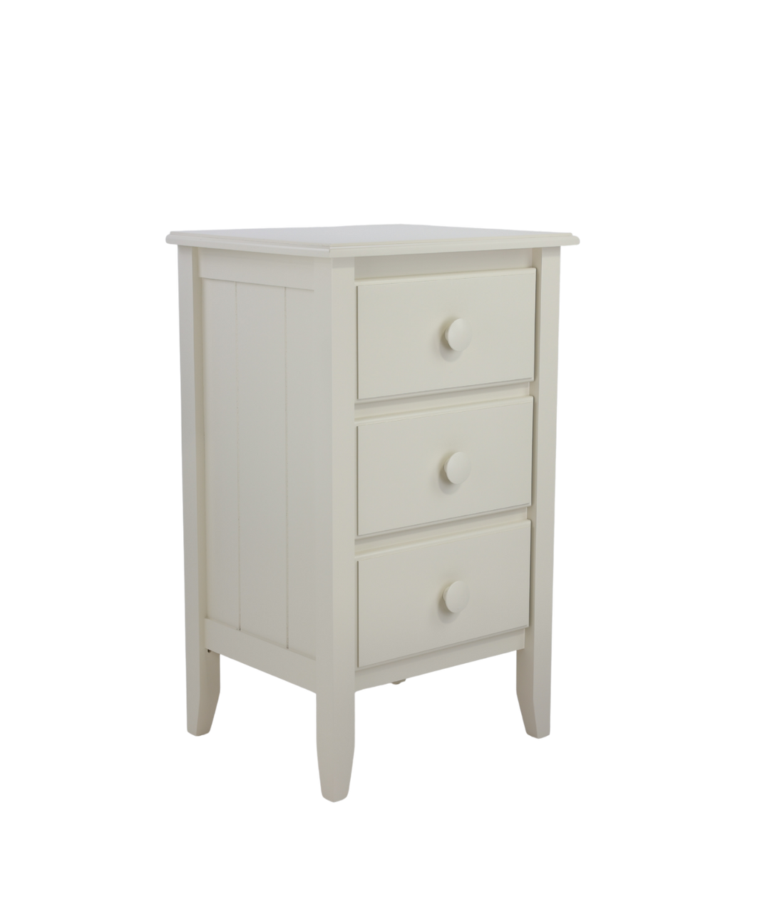 3-Drawer Nightstand with Barnboard Panels and Large Mushroom Knobs in Hammock