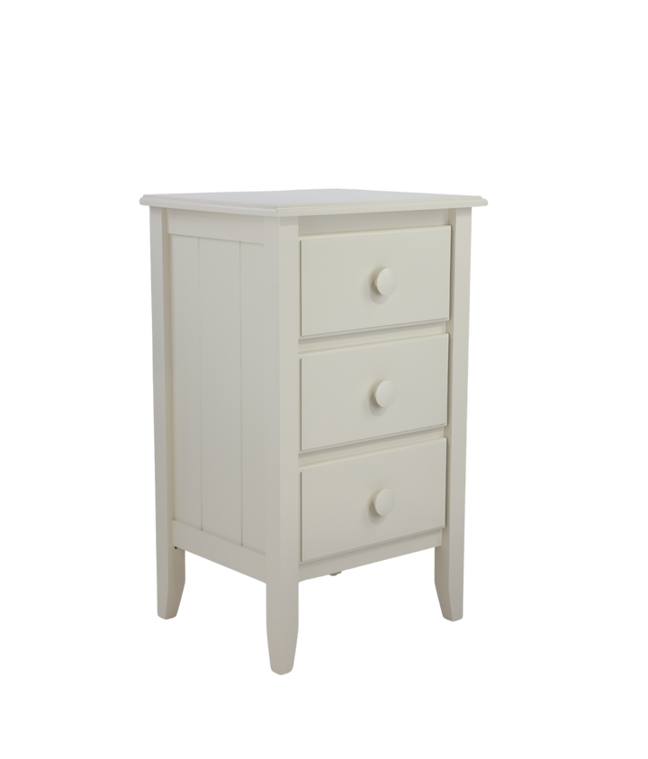 3-Drawer Nightstand with Barnboard Panels and Large Mushroom Knobs in Hammock