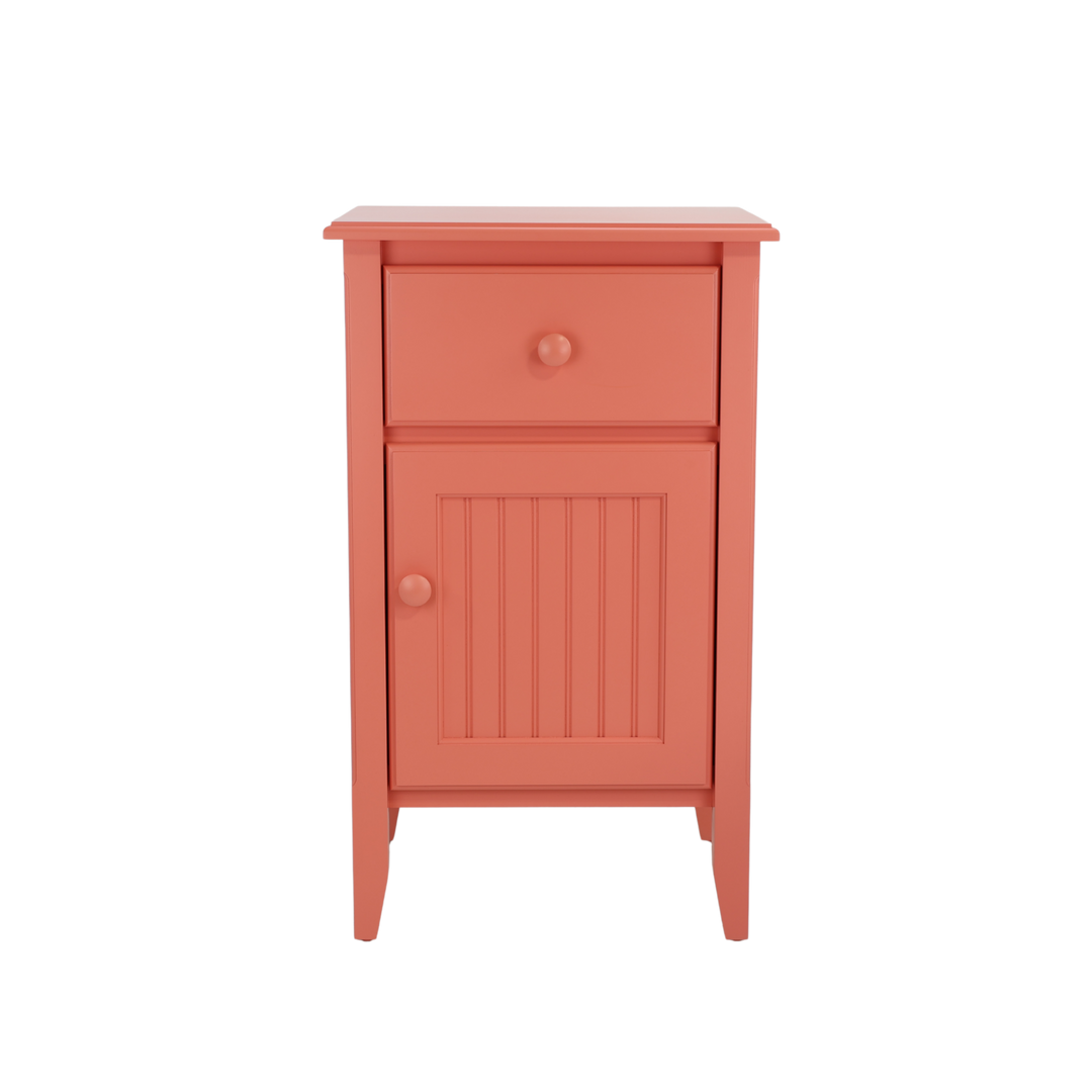 Bedside Cabinet with Small Mushroom Knobs Open Right in Conch