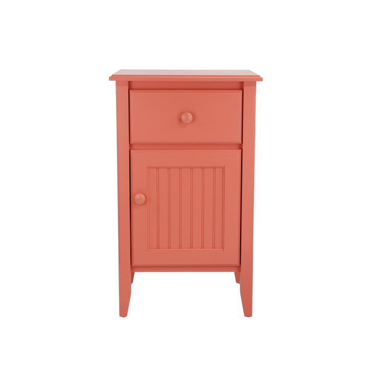 Bedside Cabinet with Small Mushroom Knobs Open Right in Conch
