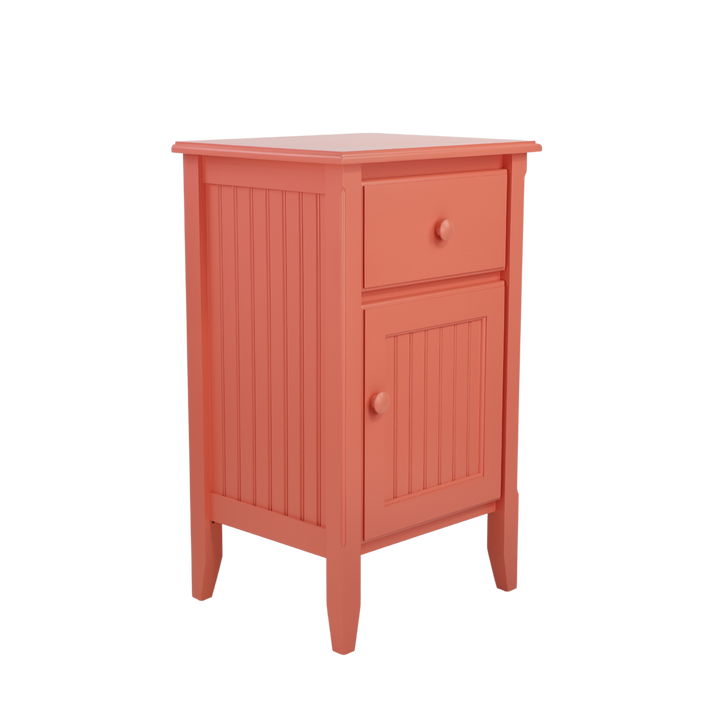 Bedside Cabinet with Small Mushroom Knobs Open Right in Conch