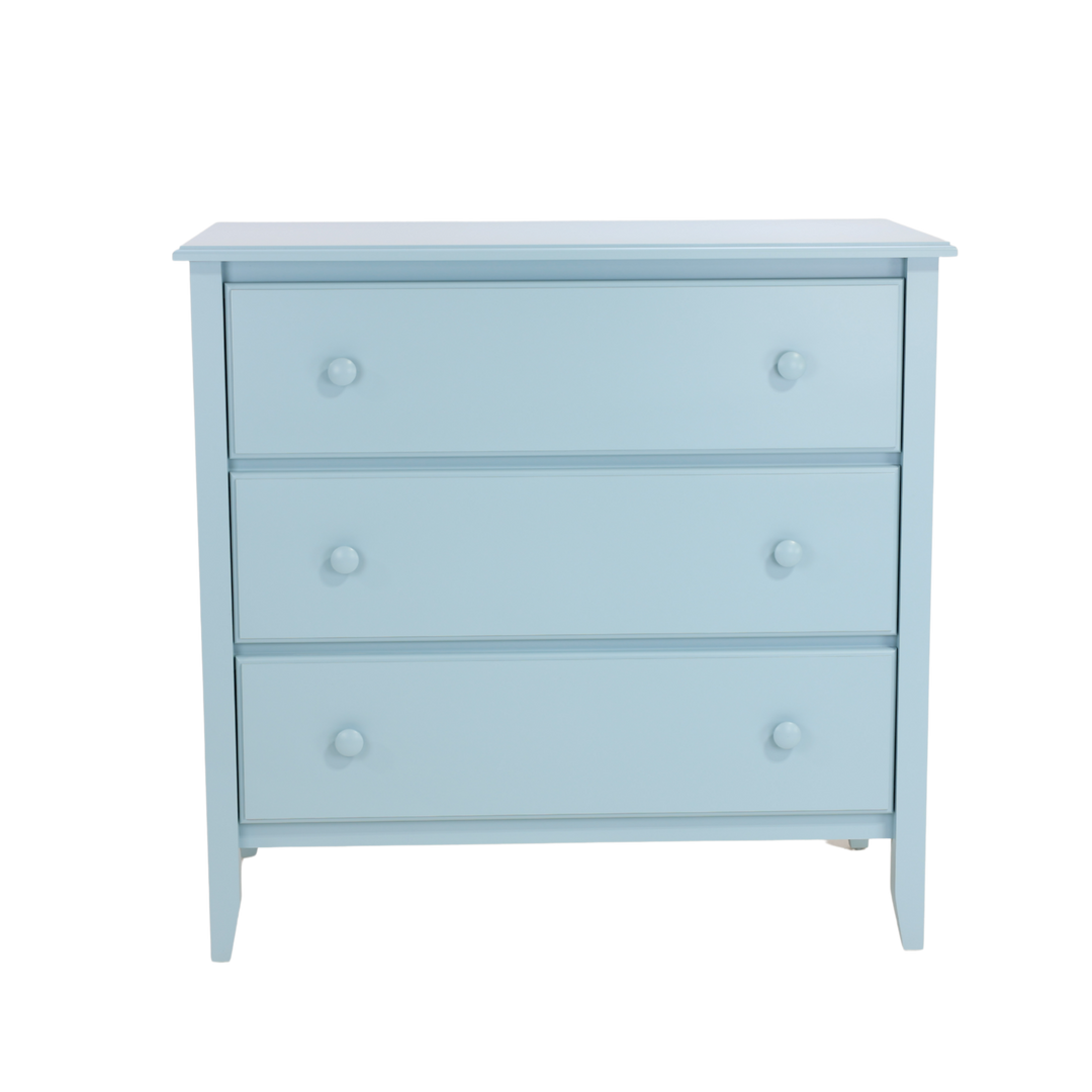 3-Drawer Wide Chest with Small Mushroom Knobs in Provence
