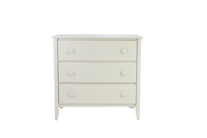 3-Drawer Wide Chest with Barnboard Panels and Large Mushroom Knobs in Hammock