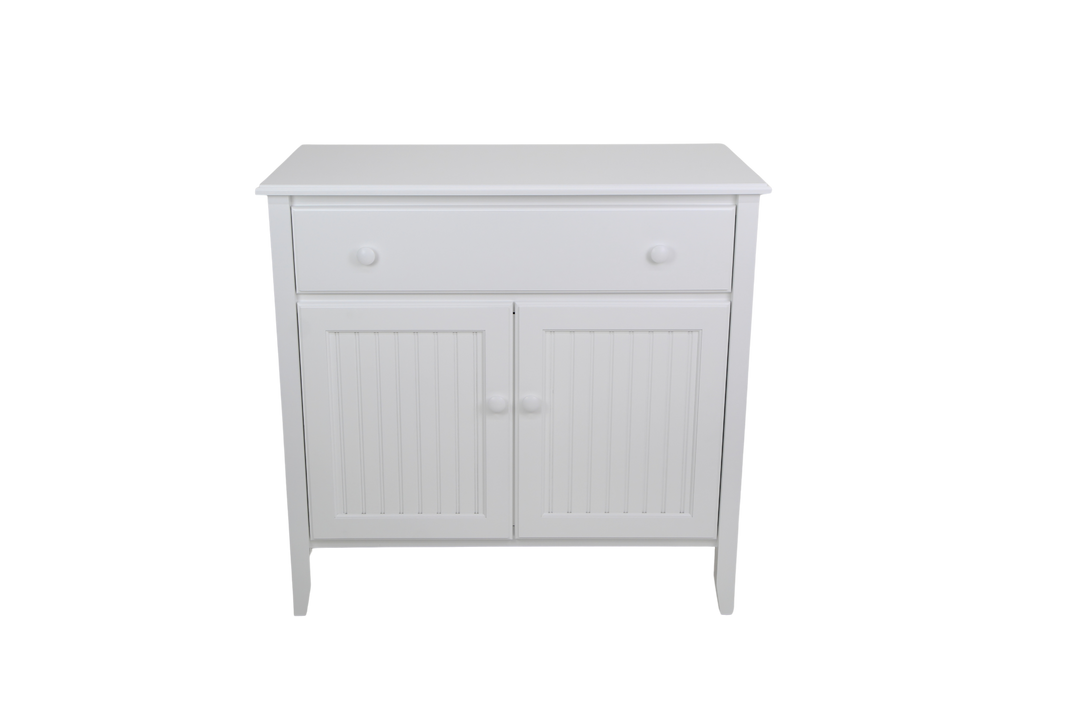 Wide Cupboard with Beadboard Panels in Sugar