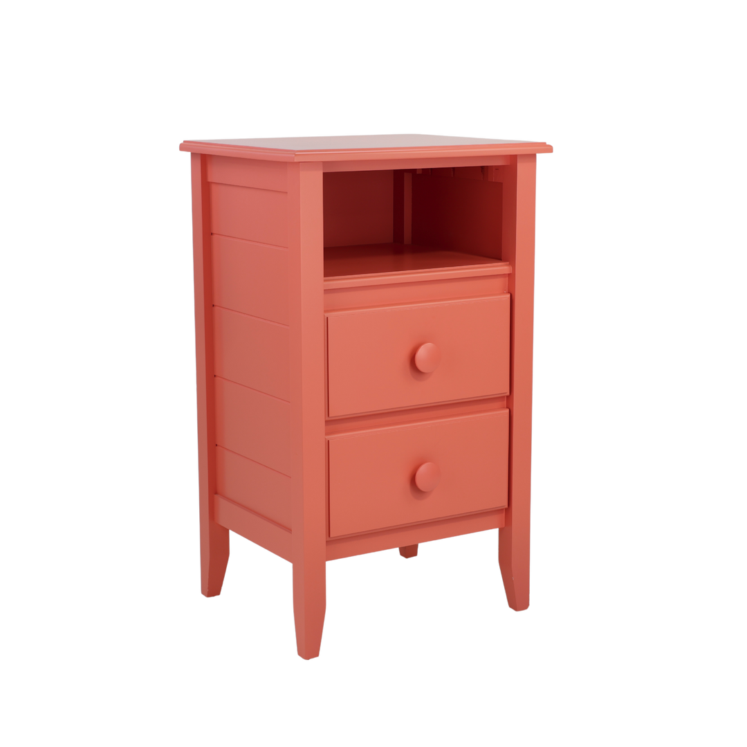 2-Drawer Open-Top Nightstand in Conch
