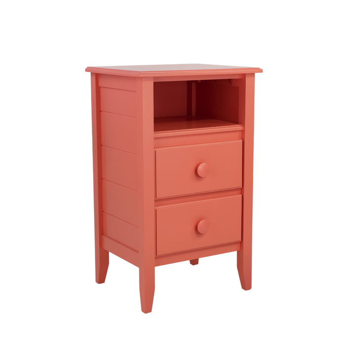 2-Drawer Open-Top Nightstand in Conch