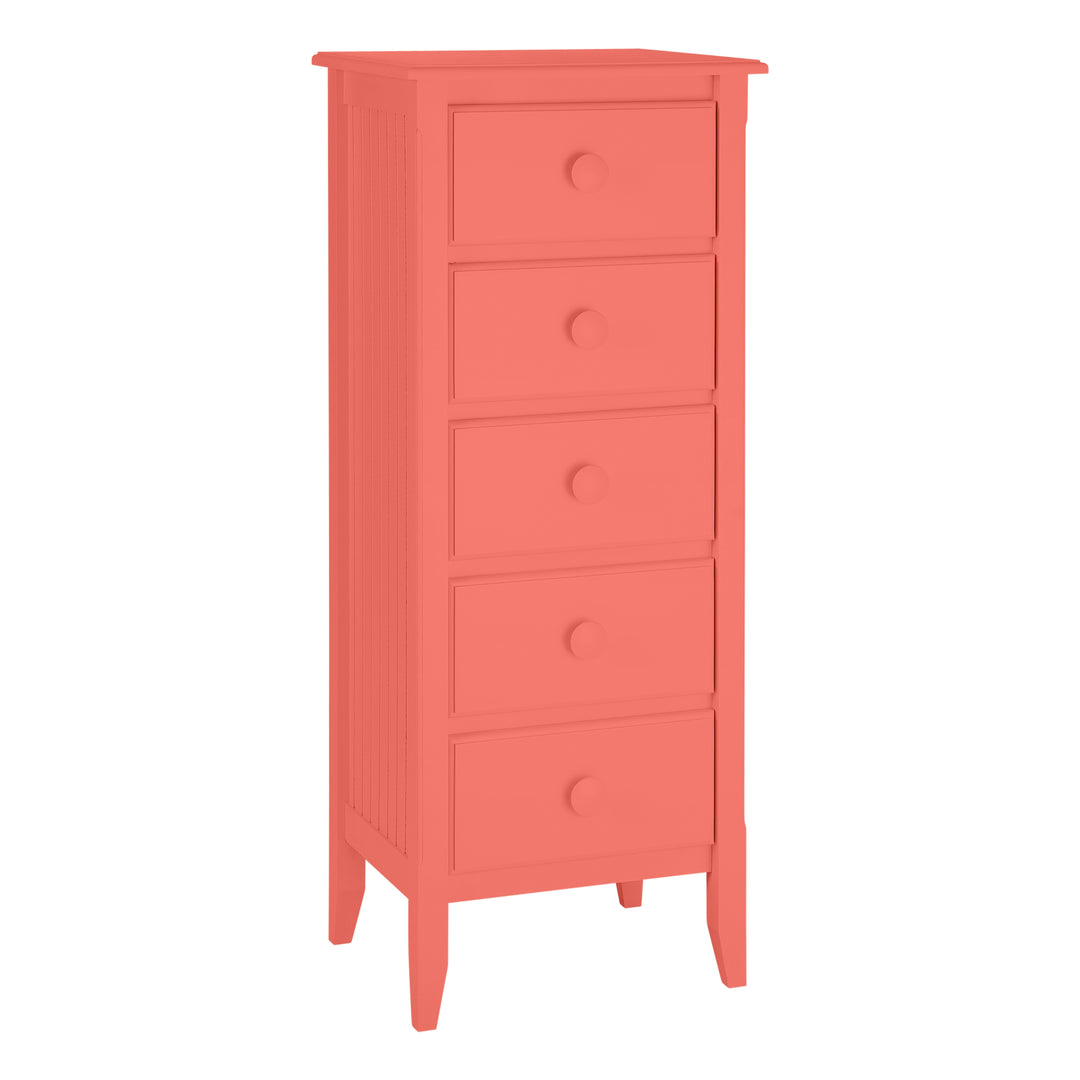 5-Drawer Lingerie with Smooth Panels and Crystal Knobs in Conch