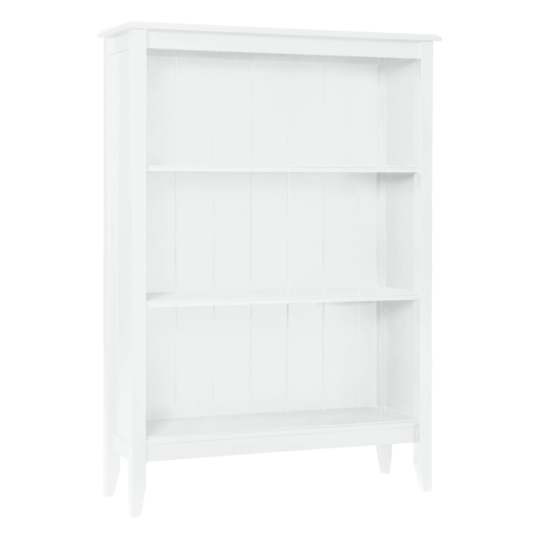 3-Shelf Wide Bookcase with Smooth Panels in Sugar