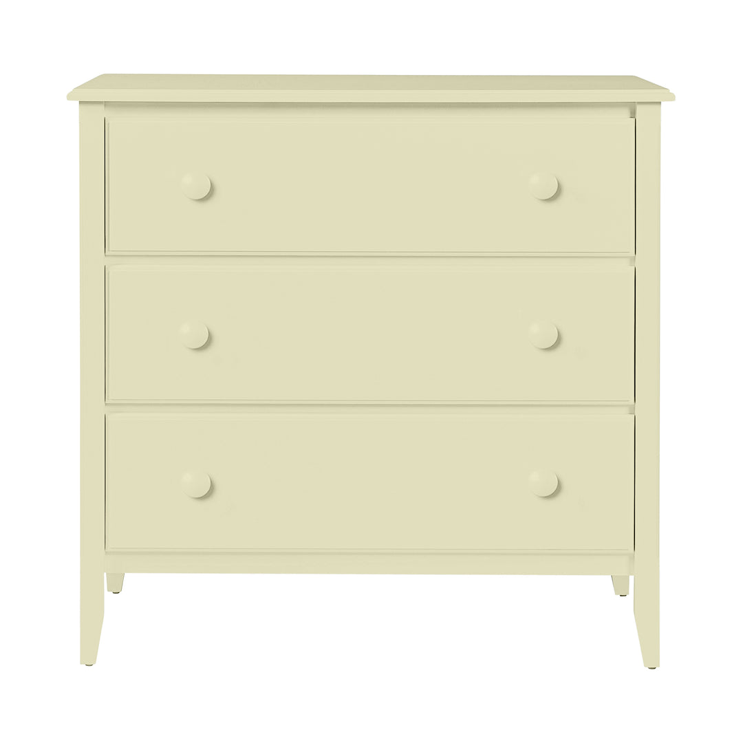 3-Drawer Wide Chest with Large Mushroom Knobs in Reflection