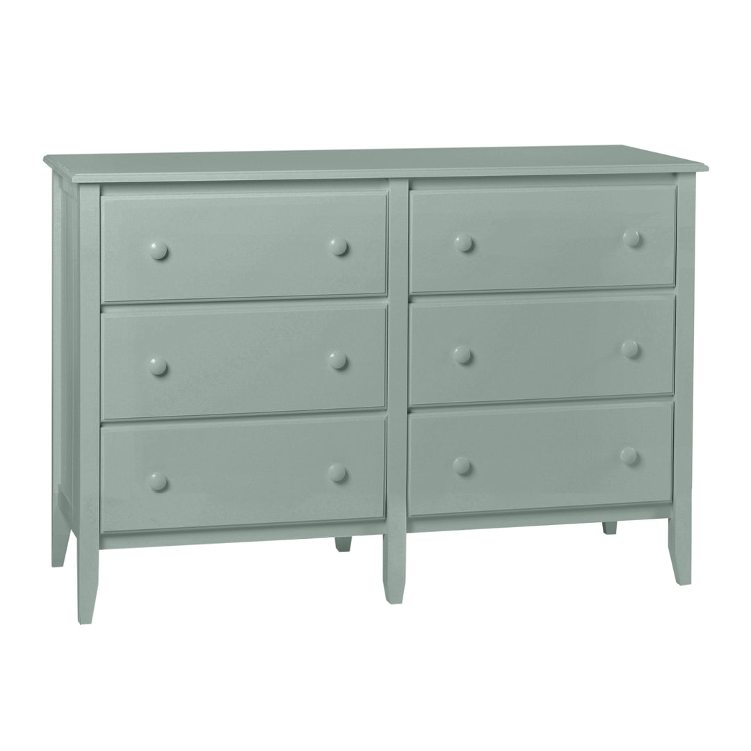 6-Drawer Dresser with Smooth Panels and Small Mushroom Knobs in North Haven