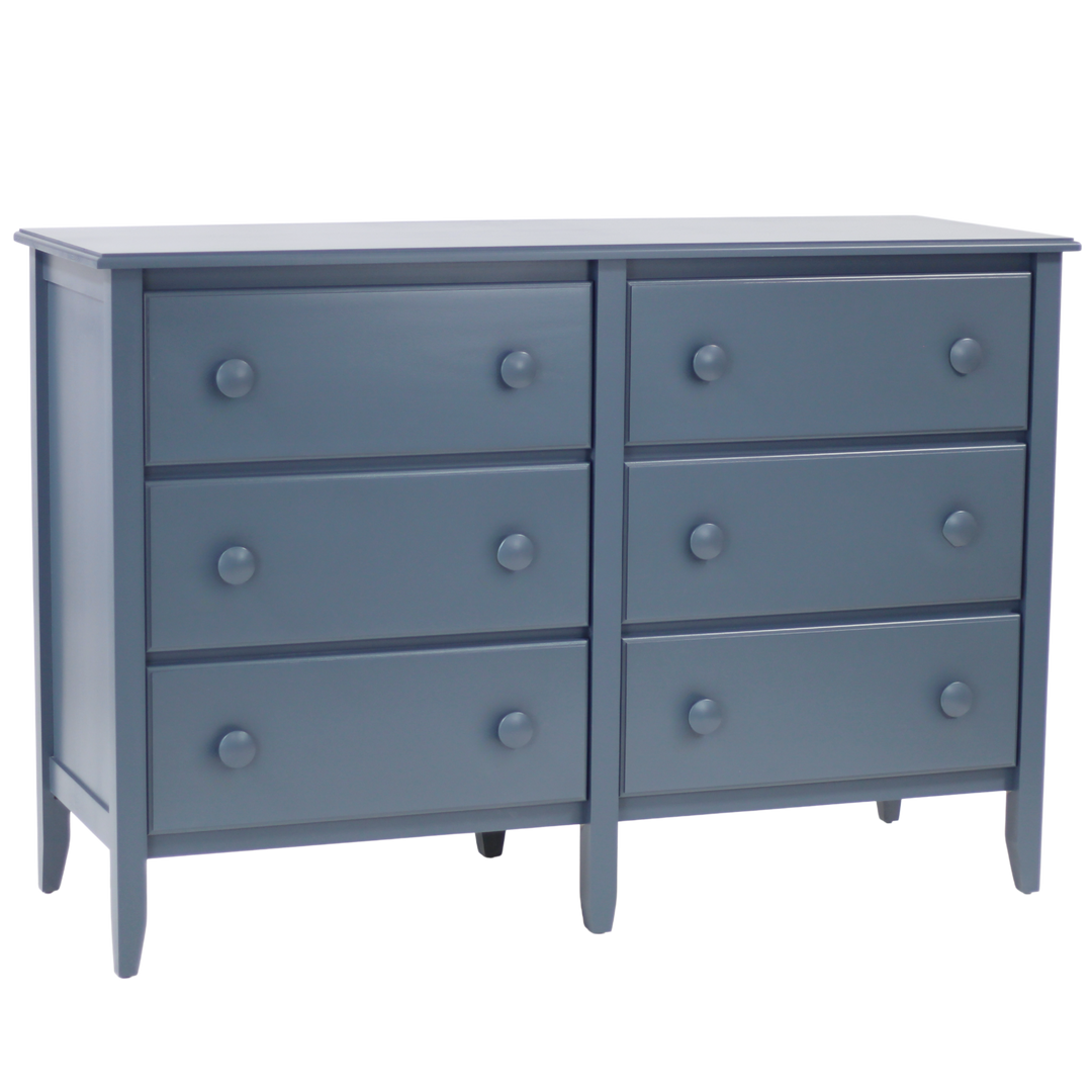 6-Drawer Dresser in Nocturne with Large Mushroom Knobs