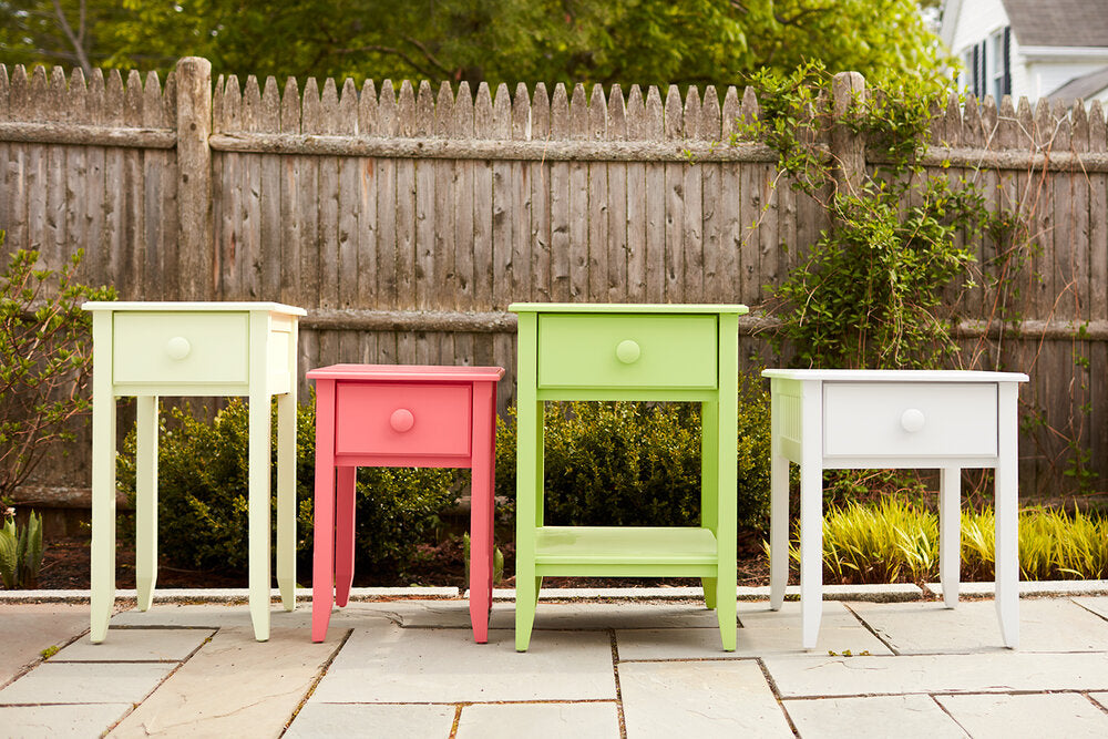 Tall Wide Bay End Table with Shelf